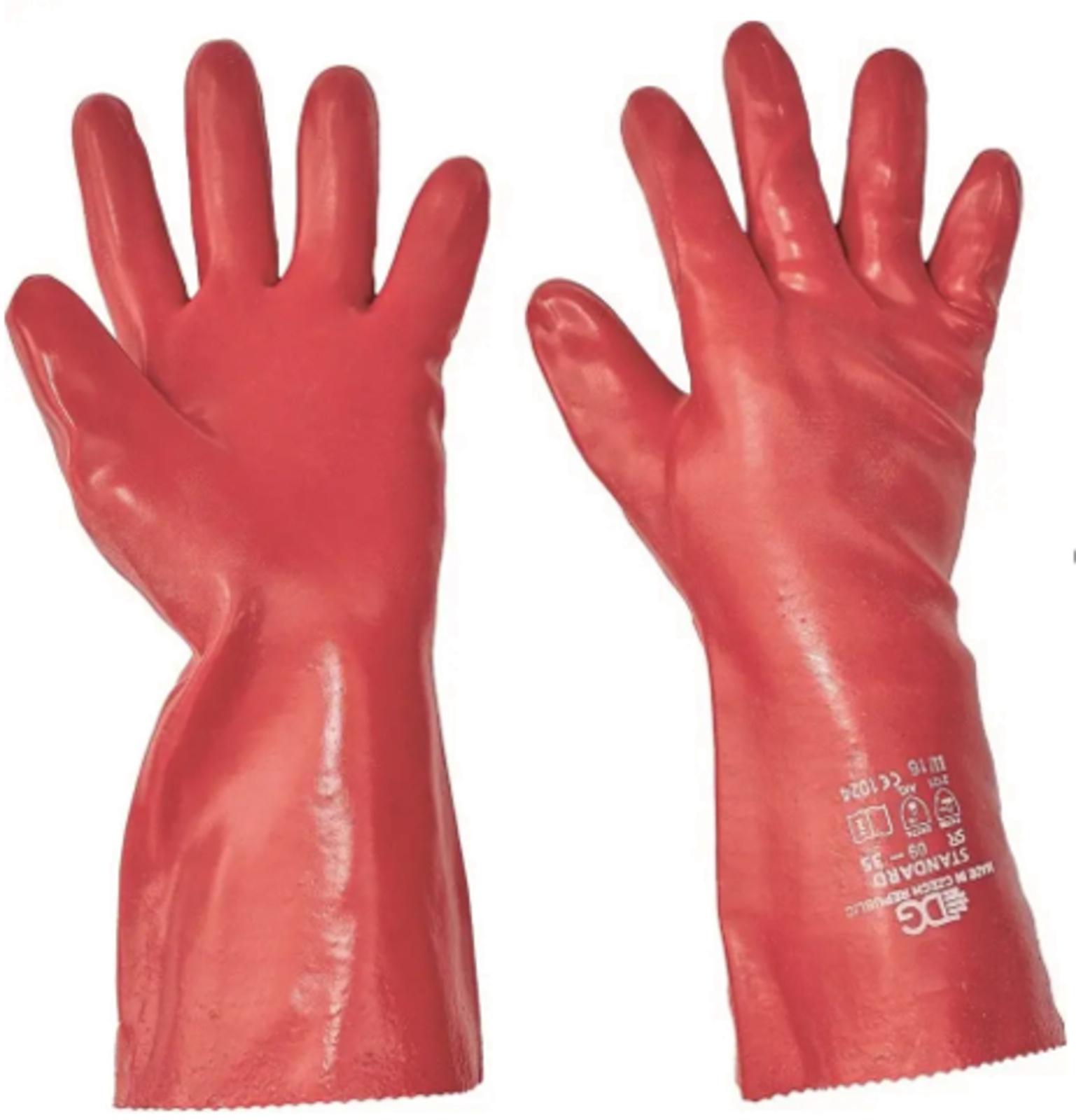 Protichemické rukavice Standard - veľkosť: 10/XL, farba: červená