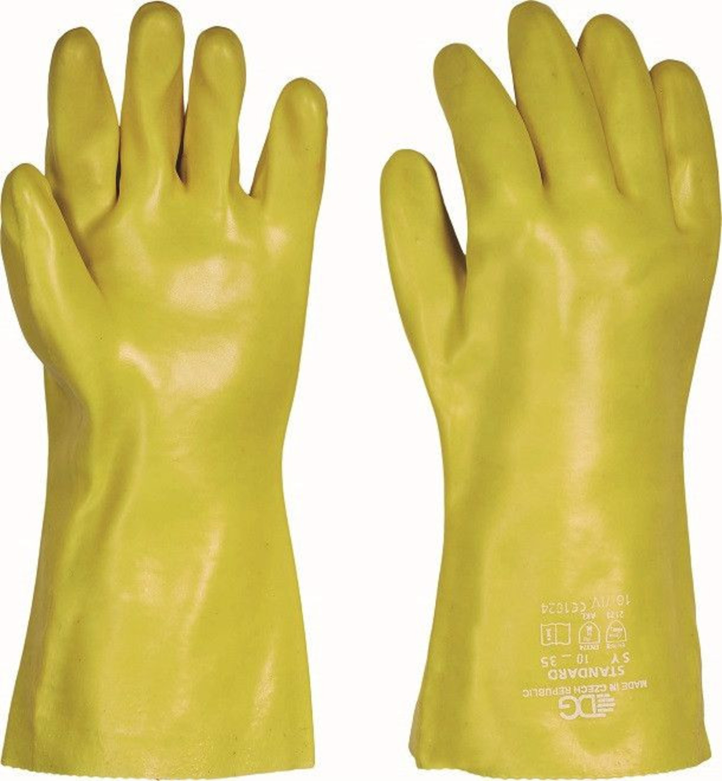 Protichemické rukavice Standard - veľkosť: 9/L, farba: žltá