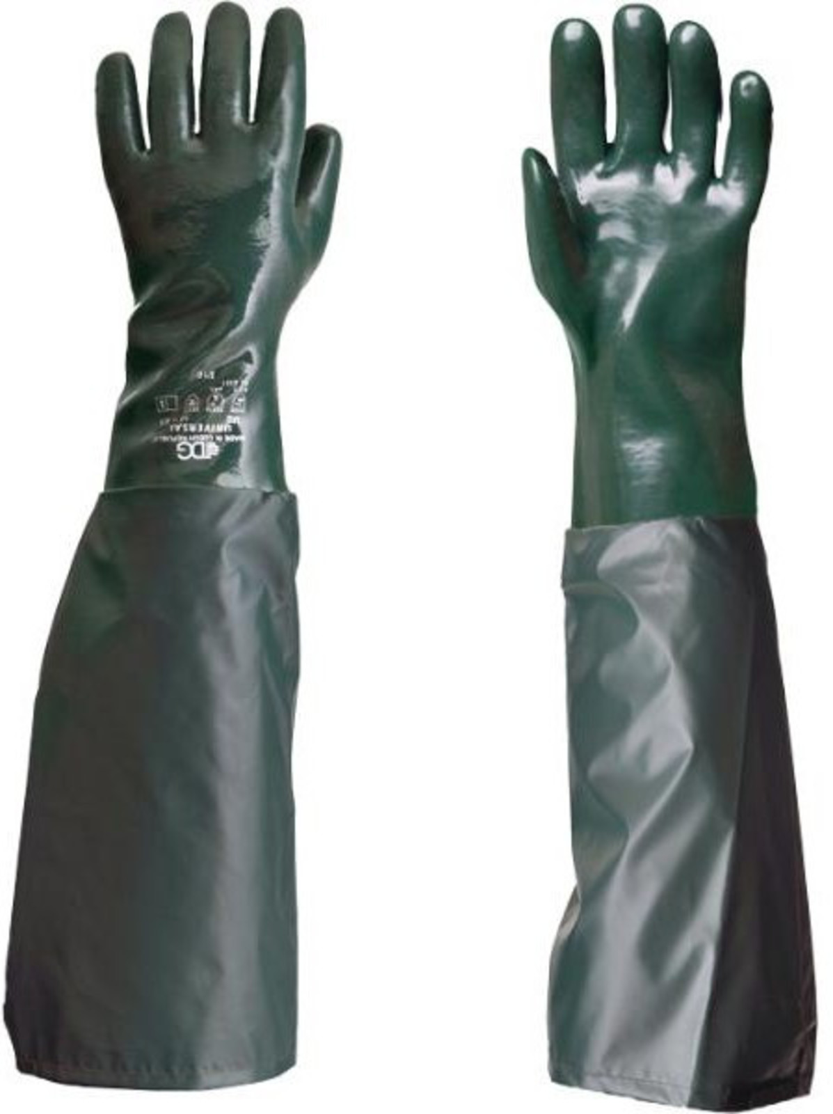 Protichemické rukavice Universal 65 cm  - veľkosť: 10/XL, farba: zelená