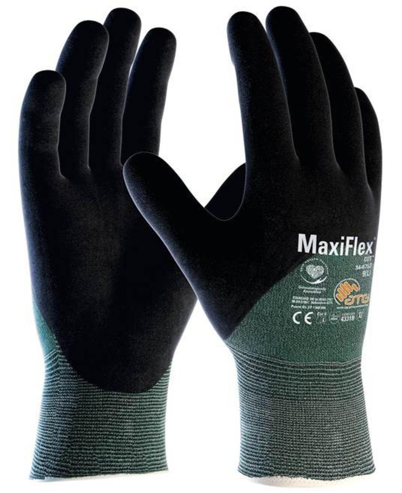 Protiporézne pracovné rukavice ATG MaxiFlex Cut 34-8753 - veľkosť: 9/L, farba: zelená