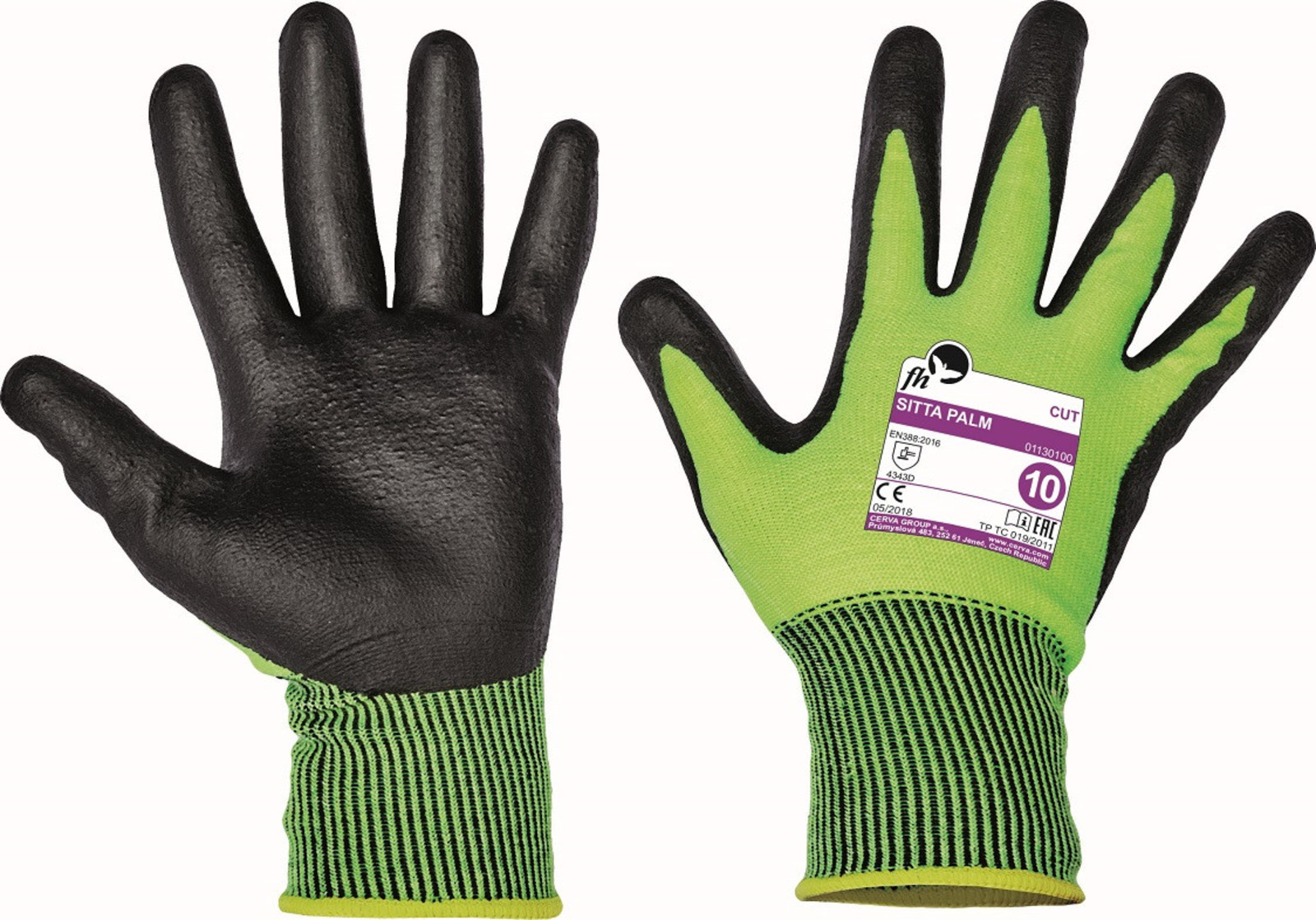 Protiporézne rukavice Sitta Palm - veľkosť: 10/XL