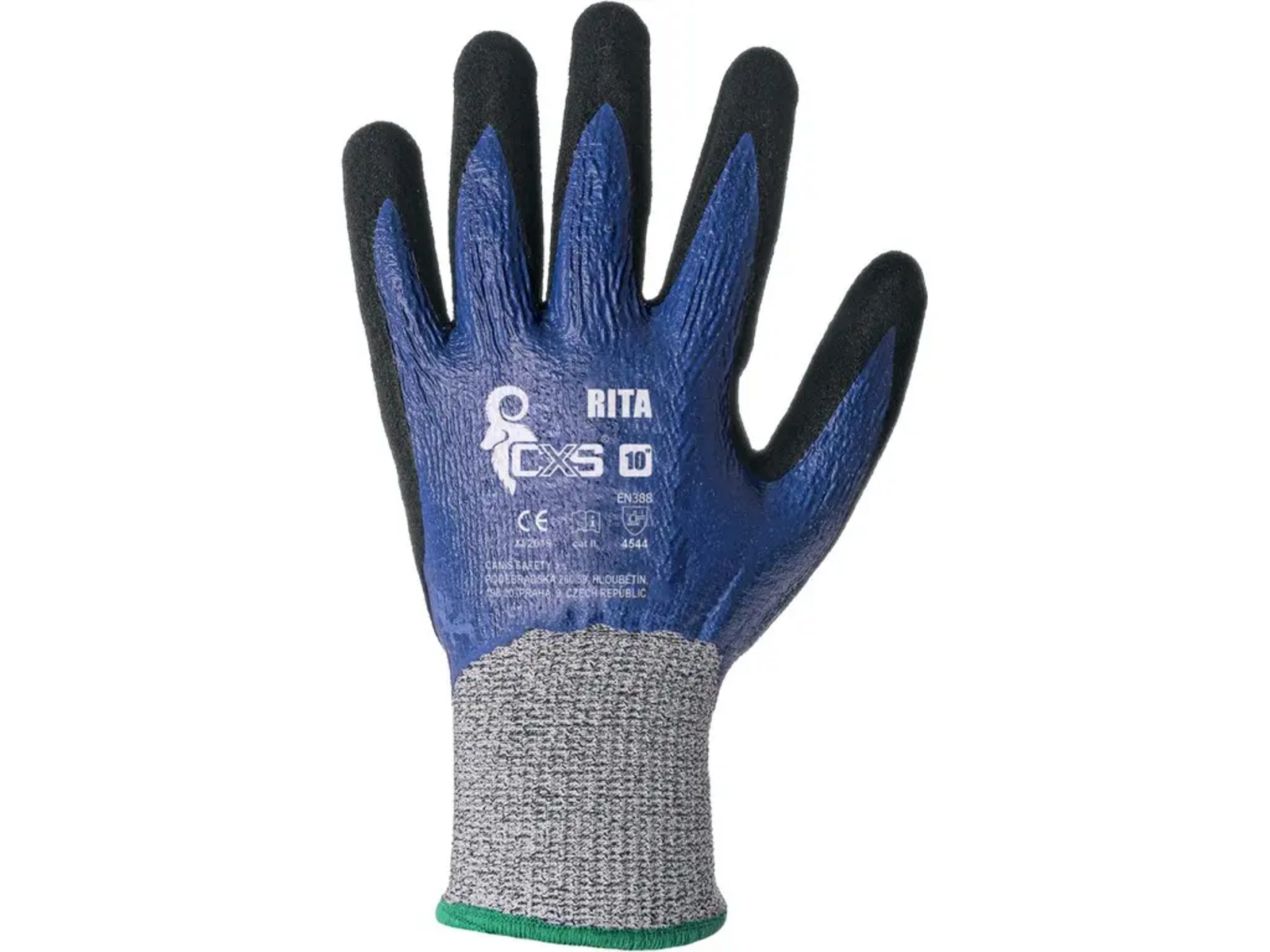 Protiporezové rukavice CXS Rita - veľkosť: 9/L, farba: modrá/čierna