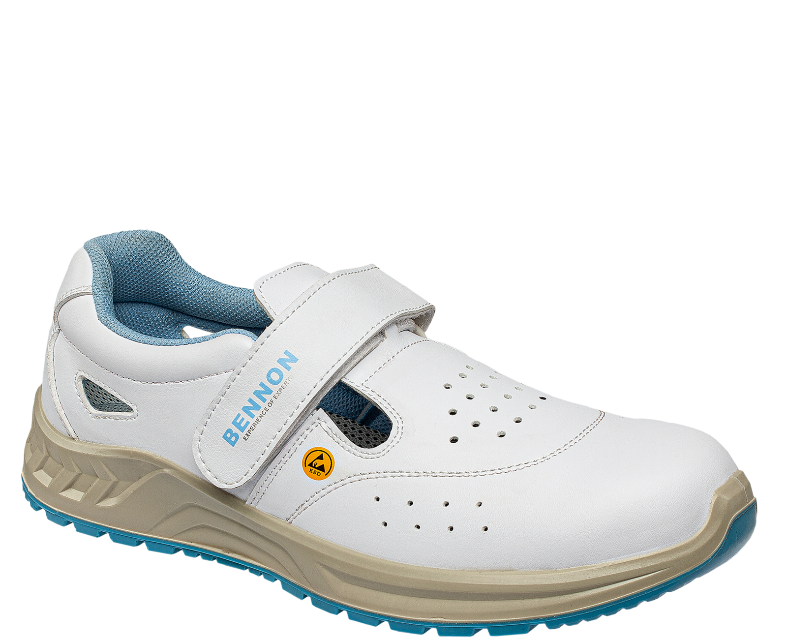 Protišmykové sandále Bennon White S1 ESD - veľkosť: 36, farba: biela