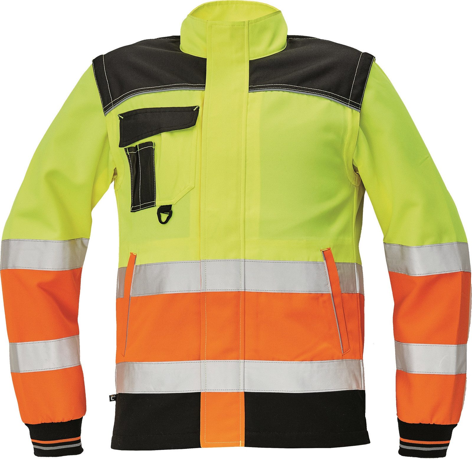 Reflexná montérková bunda a vesta Cerva Knoxfield Hi-Vis 2v1 - veľkosť: 48, farba: žltá/oranžová