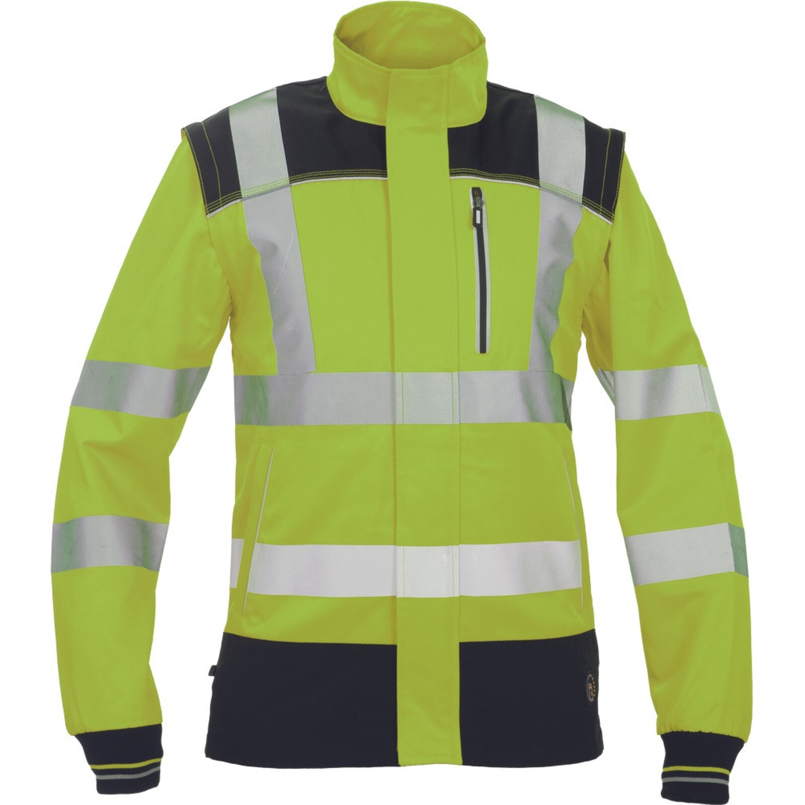 Reflexná pracovná bunda a vesta 2v1 Cerva Knoxfield HVPS FL - veľkosť: 46, farba: žltá