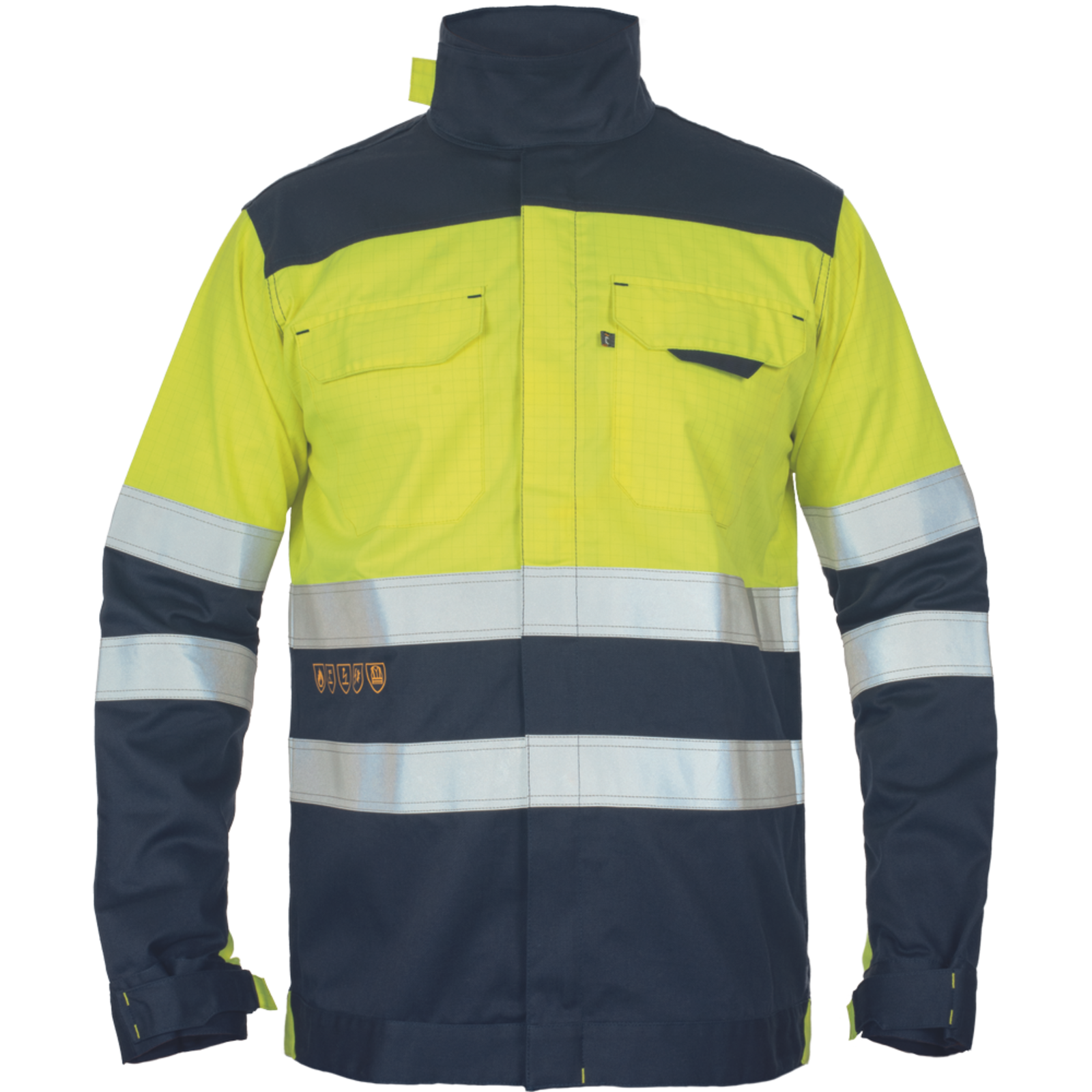 Reflexná pracovná bunda Cerva Multinorm Ride FR HV - veľkosť: XXL, farba: žltá/navy