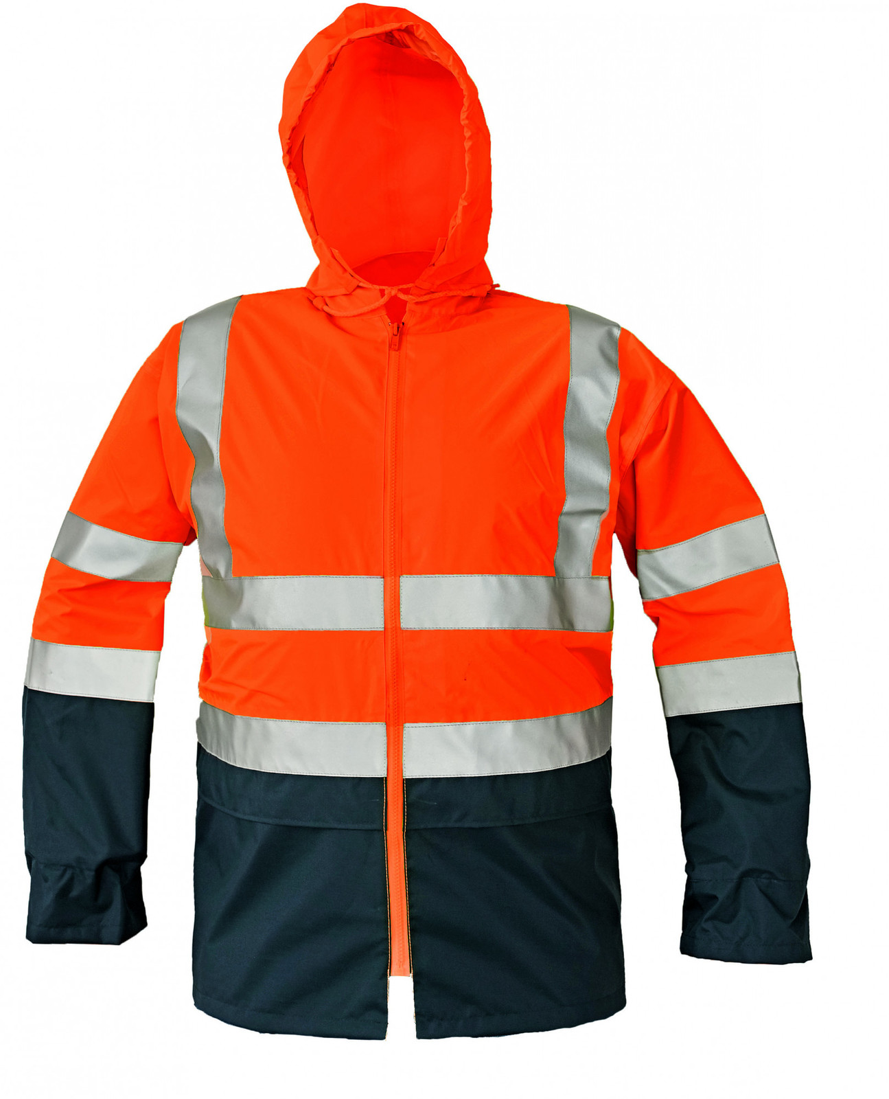 Reflexná pracovná bunda Epping - veľkosť: S, farba: oranžová/navy