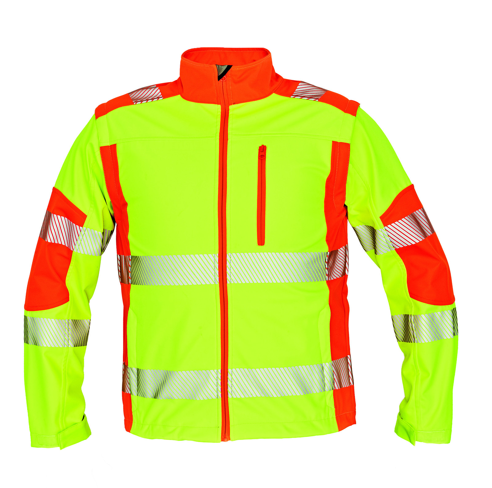 Reflexná softshellová bunda a vesta Latton - veľkosť: M, farba: žltá/oranžová