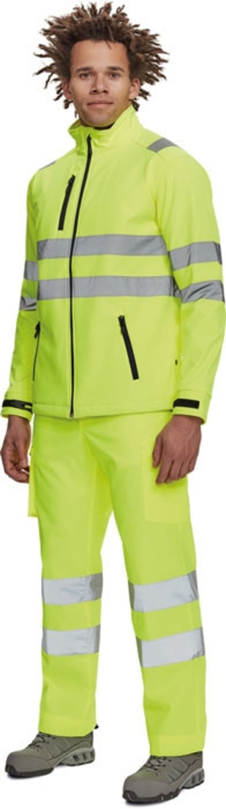 Reflexná softshellová bunda Cerva Murcia HV - veľkosť: XL, farba: žltá