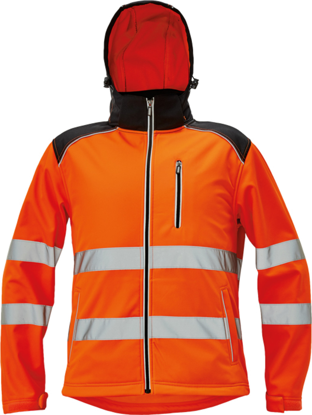 Reflexná softshellová bunda Cerva Knoxfield pánska  - veľkosť: XL, farba: oranžová