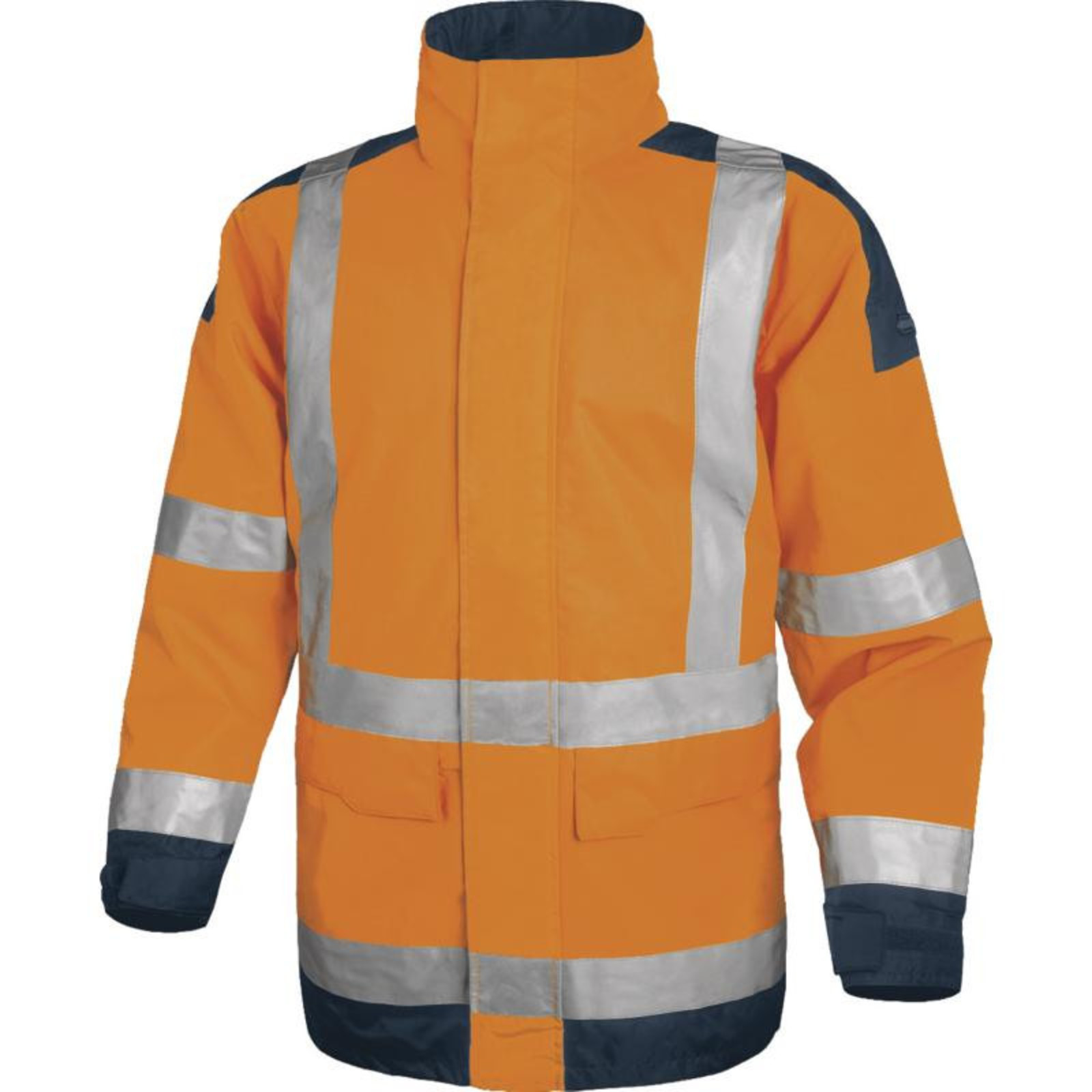 Reflexná zateplená bunda Easyview - veľkosť: 3XL, farba: fl. oranžová/modrá