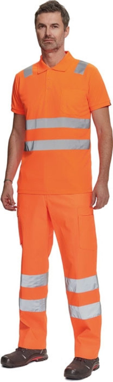 Reflexné pracovné nohavice Cerva Ciudades Vigo HV - veľkosť: 60, farba: oranžová