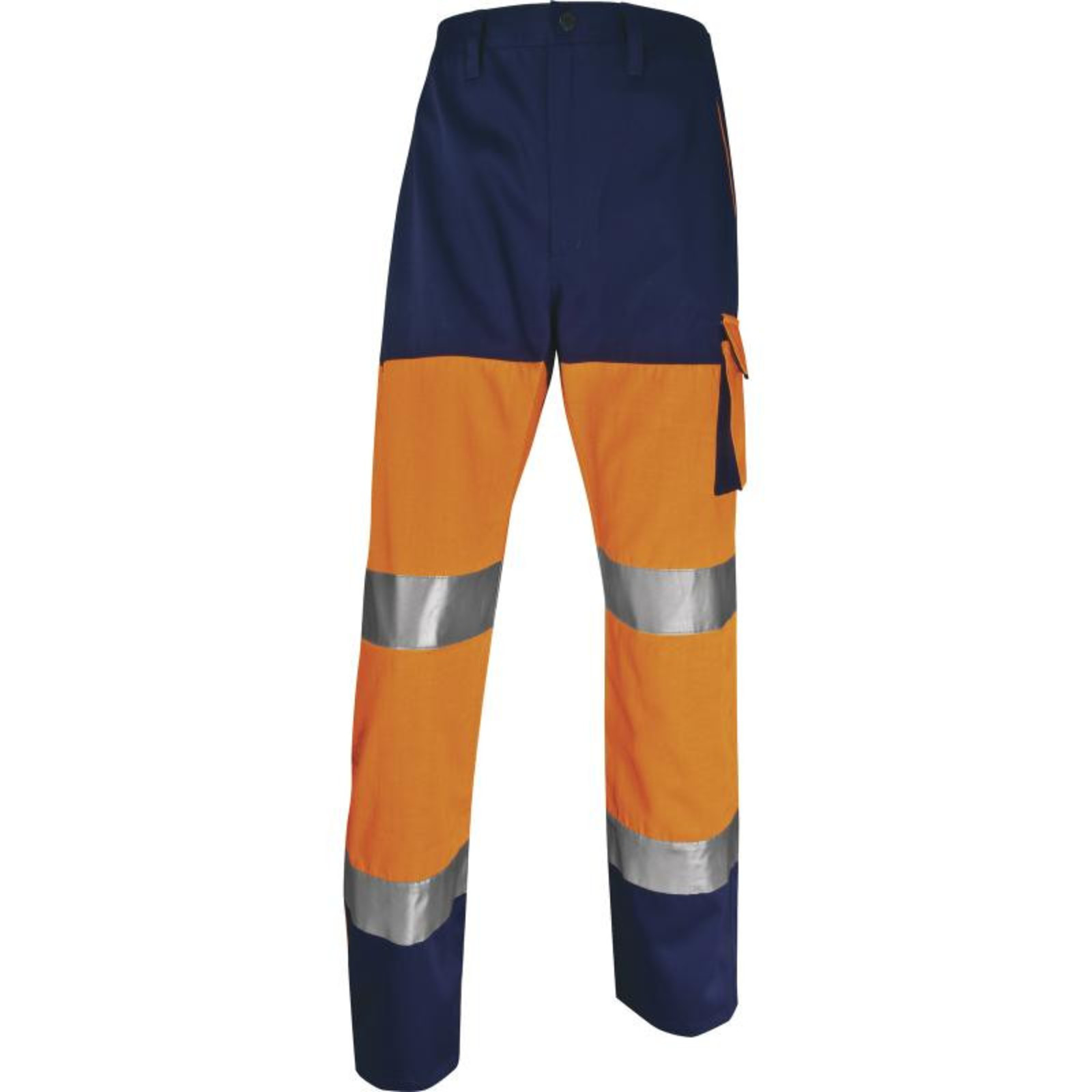 Reflexné pracovné nohavice PHPA2 - veľkosť: L, farba: fl. oranžová/modrá