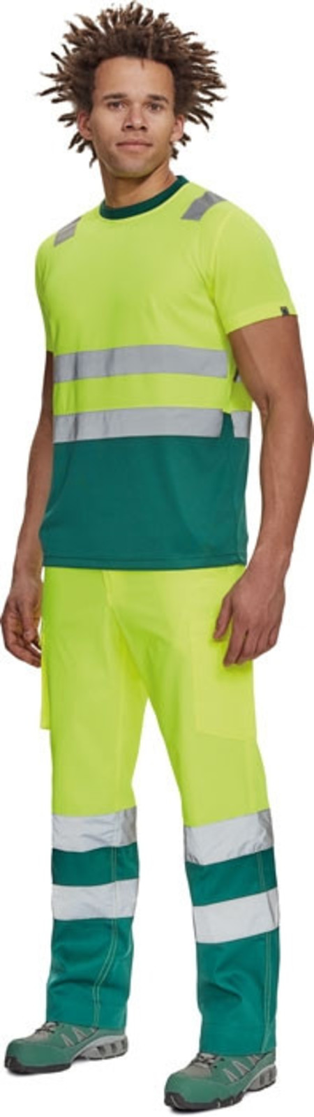 Reflexné tričko Cerva Monzon HV - veľkosť: XS, farba: žltá/zelená