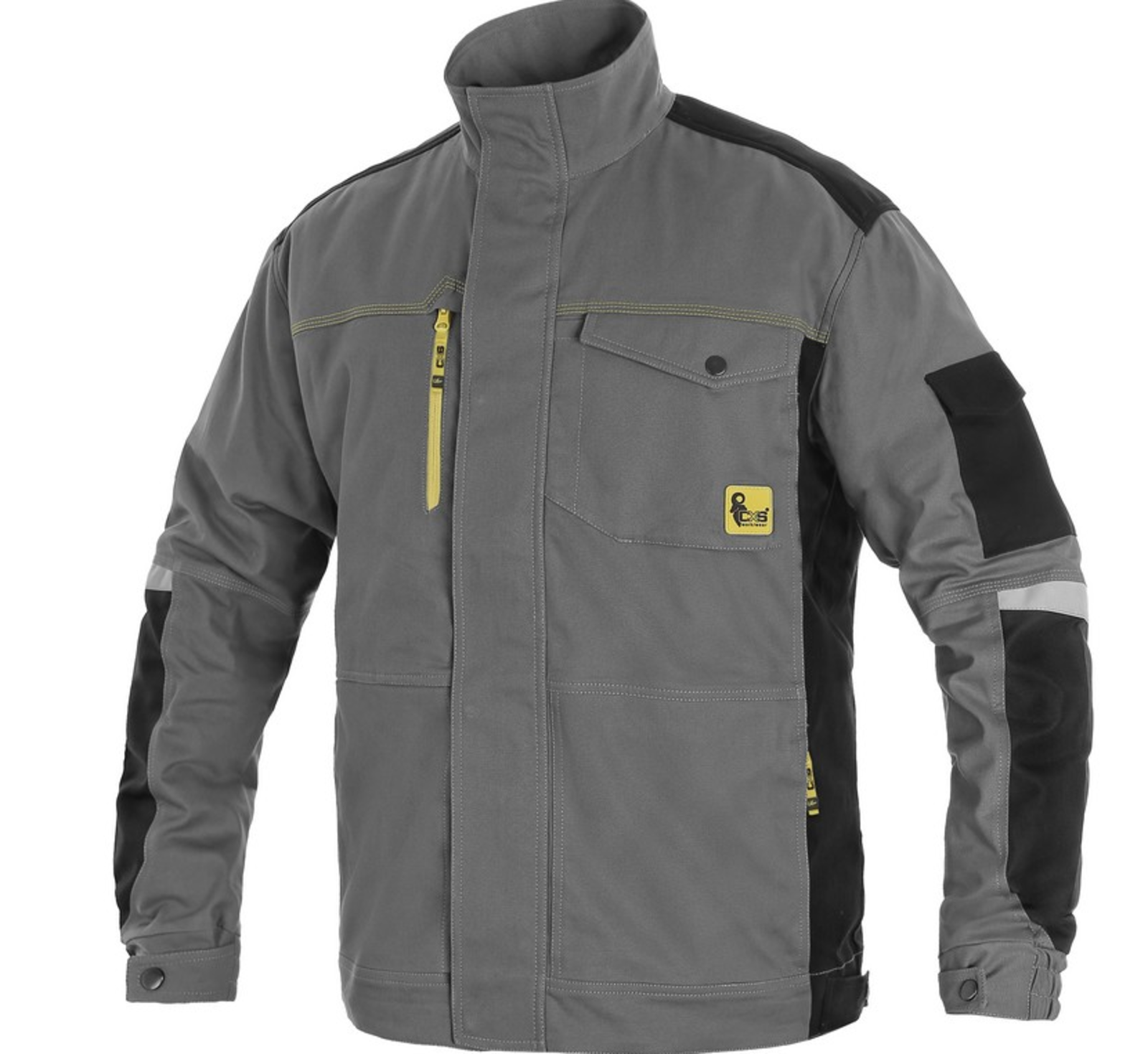 Strečová montérková bunda CXS Stretch - veľkosť: 50, farba: sivá/čierna