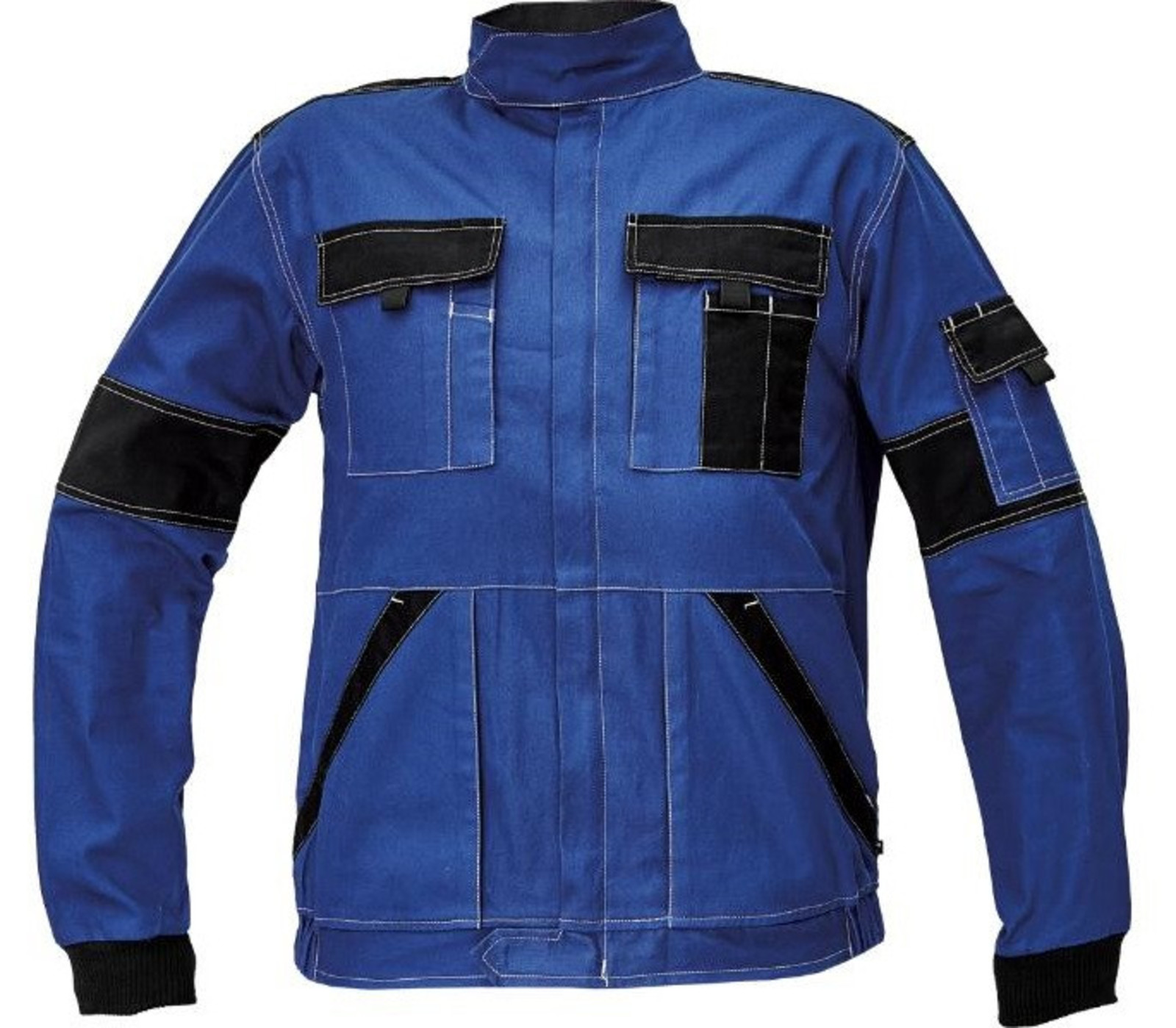 Tenšia bavlnená montérková bunda Max Summer  - veľkosť: 56, farba: modrá/čierna