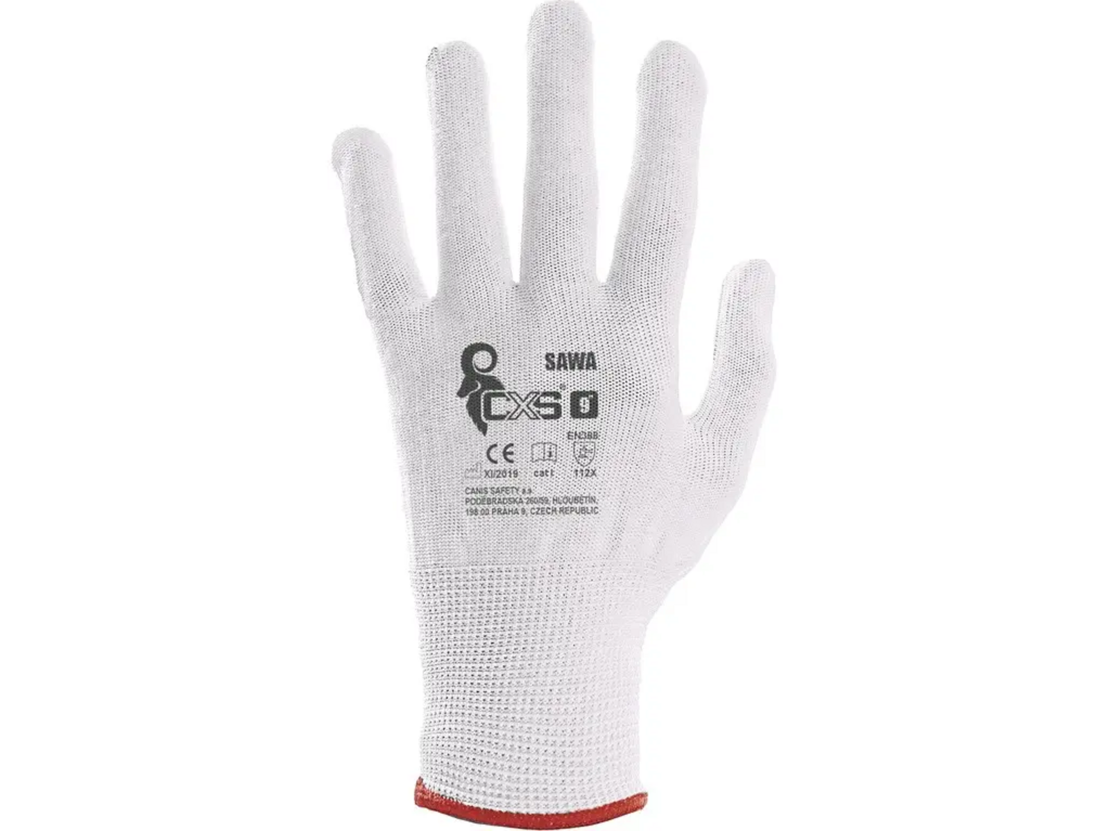Textilné rukavice CXS Sawa - veľkosť: 9/L, farba: biela