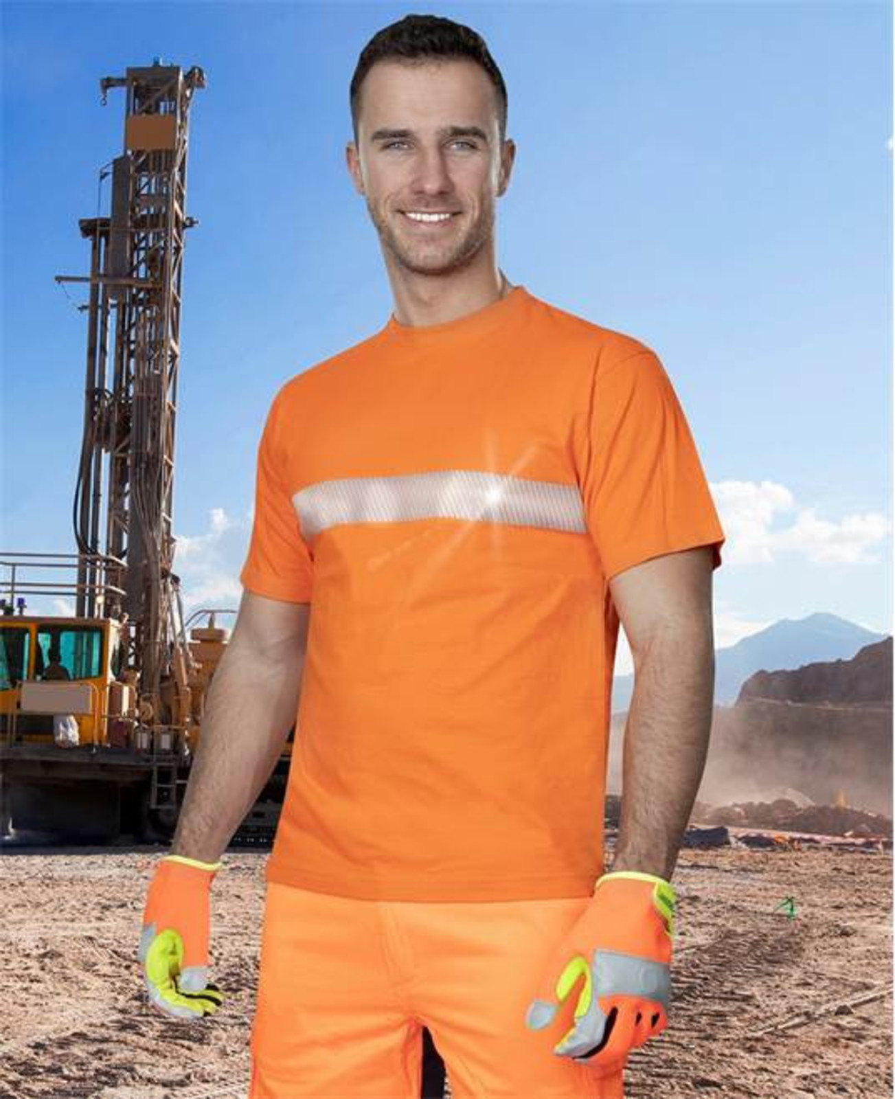 Tričko ARDON® Xaver s reflex. pruhom - veľkosť: XL, farba: oranžová