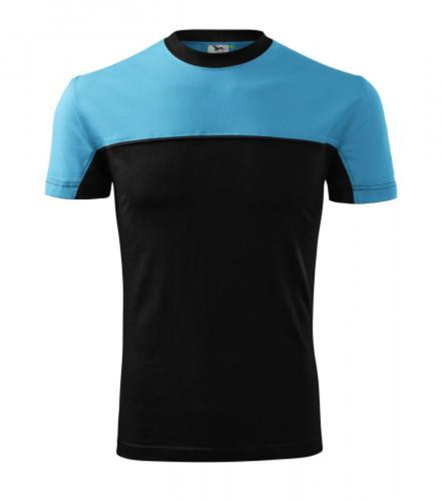 Unisex tričko Rimeck Colormix 109 - veľkosť: XL, farba: čierna/tyrkysová