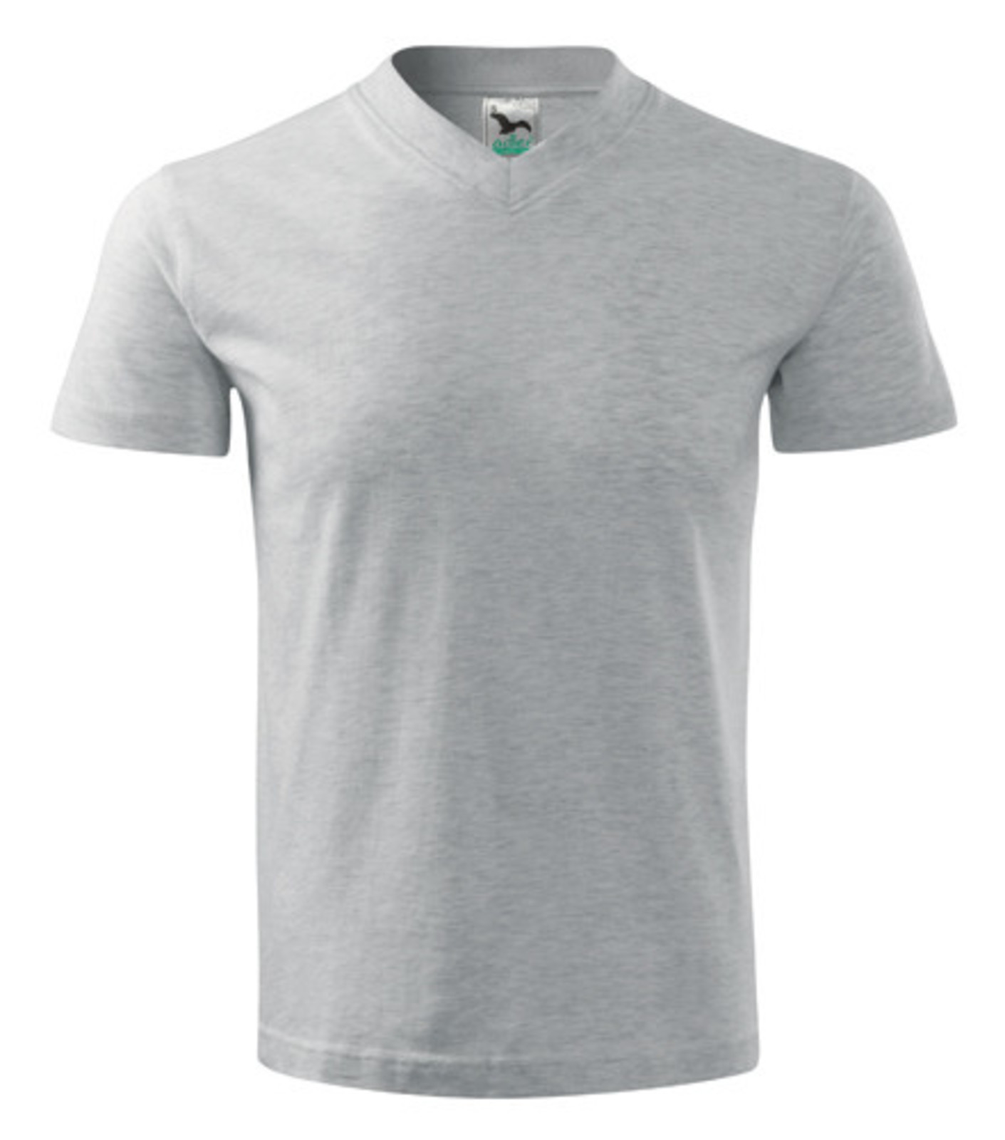Unisex tričko s výstrihom Adler V-Neck 102 - veľkosť: L, farba: svetlosivý melír