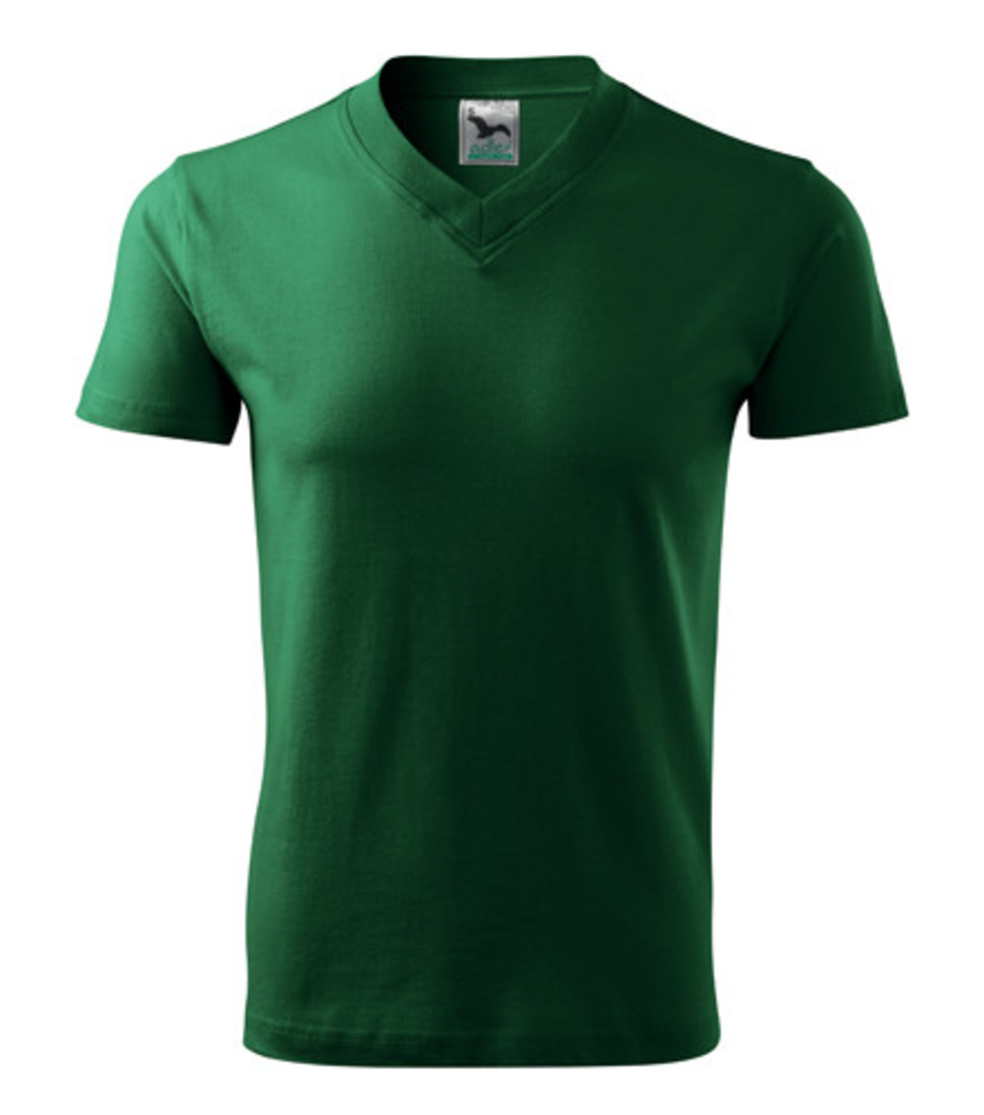 Unisex tričko s výstrihom Adler V-Neck 102 - veľkosť: XXL, farba: fľašková zelená