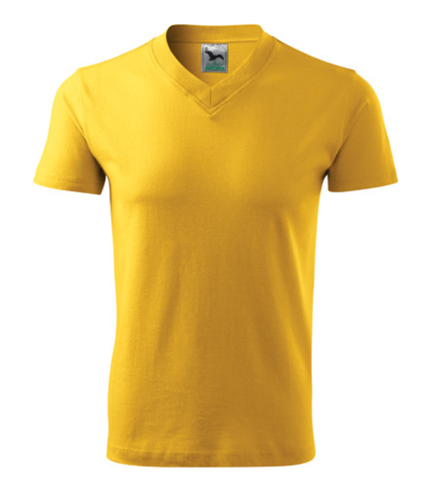 Unisex tričko s výstrihom Adler V-Neck 102 - veľkosť: M, farba: žltá