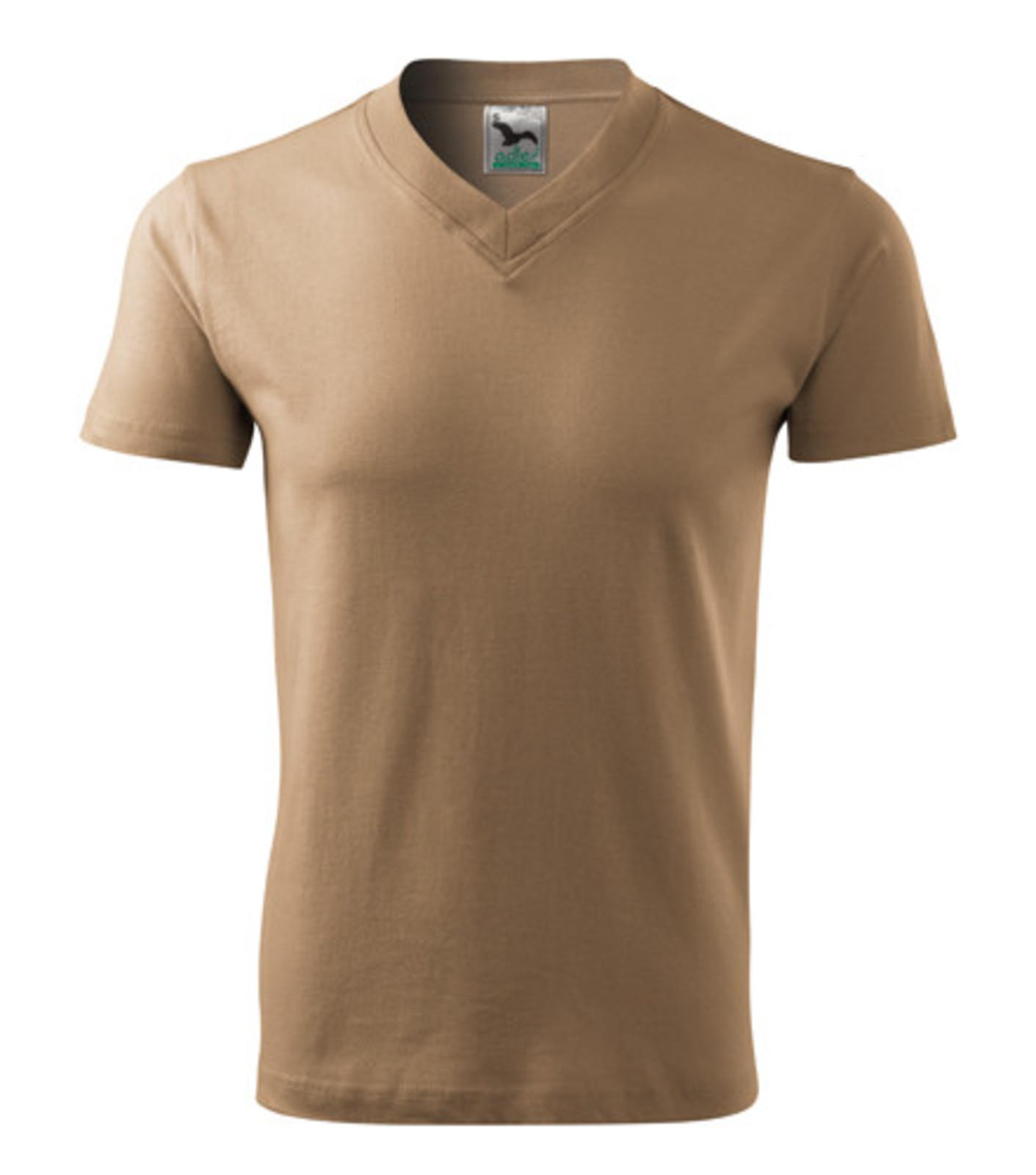 Unisex tričko s výstrihom Adler V-Neck 102 - veľkosť: M, farba: piesková