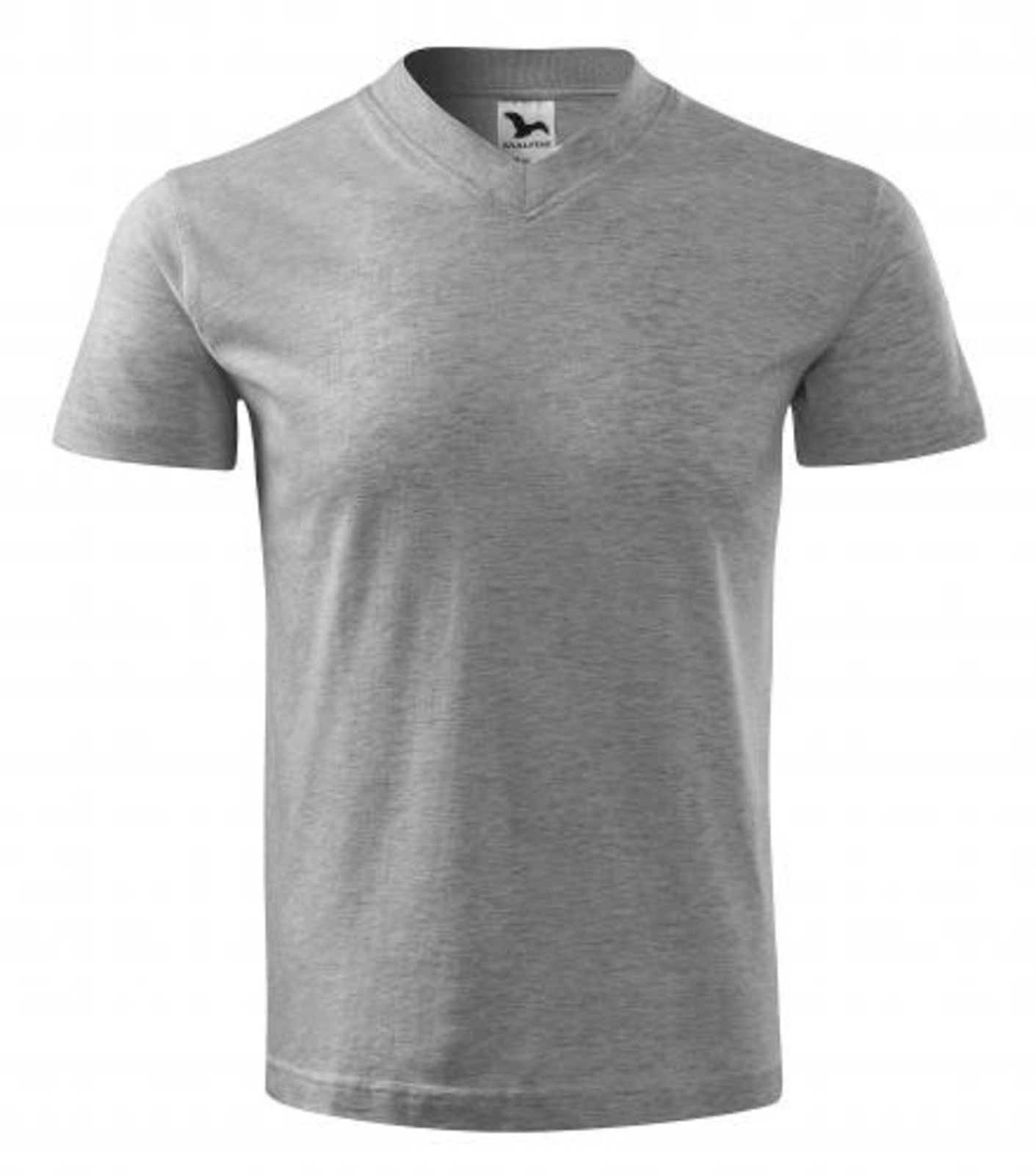 Unisex tričko s výstrihom Adler V-Neck 102 - veľkosť: M, farba: tmavosivý melír