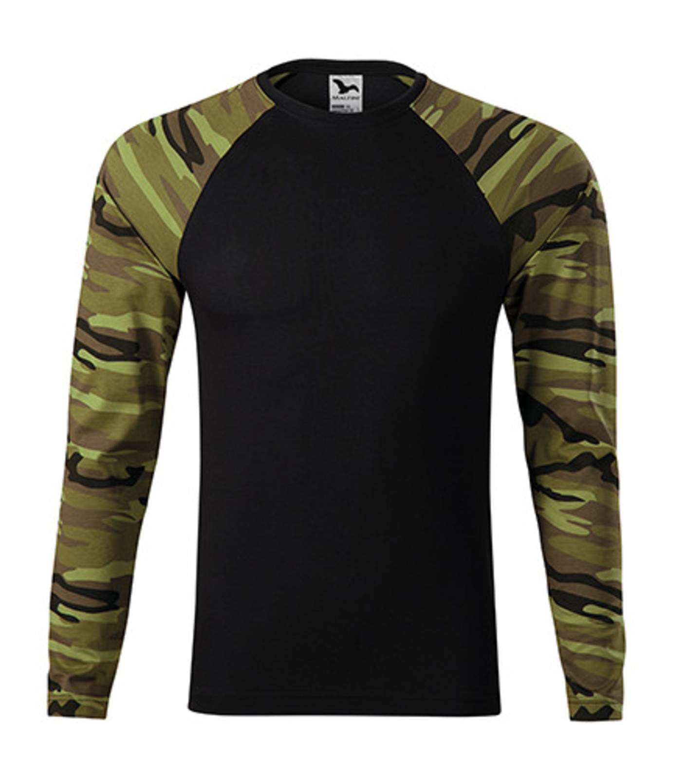 Unisexové tričko Adler Camouflage LS 166 - veľkosť: XXL, farba: maskáčová zelená
