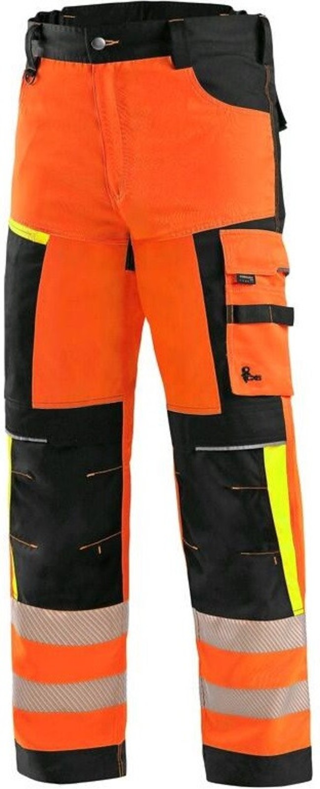 Výstražné reflexné nohavice CXS Benson - veľkosť: 50, farba: oranžová/čierna
