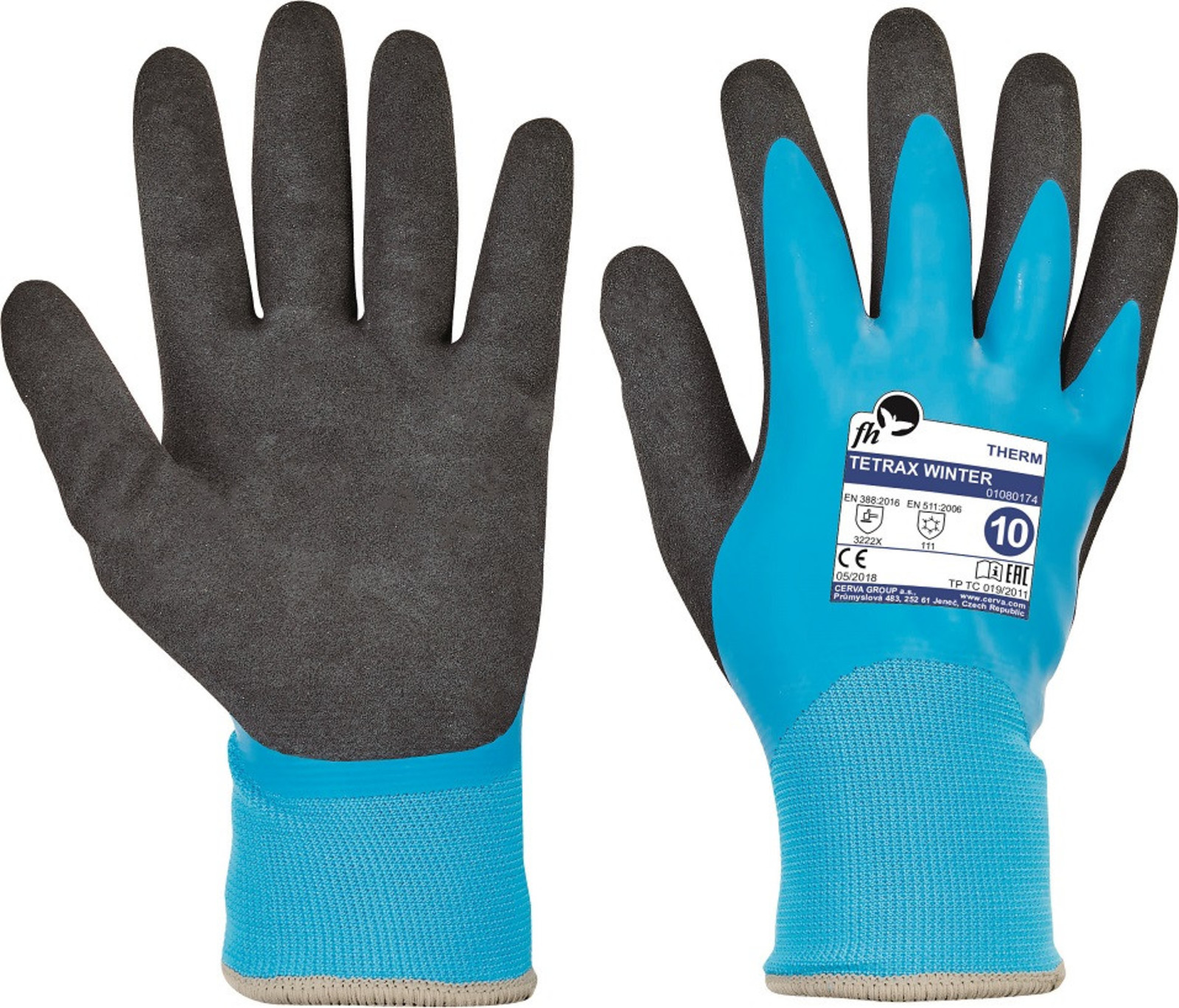 Zateplené rukavice Free Hand Tetrax Winter - veľkosť: 10/XL, farba: modrá/čierna