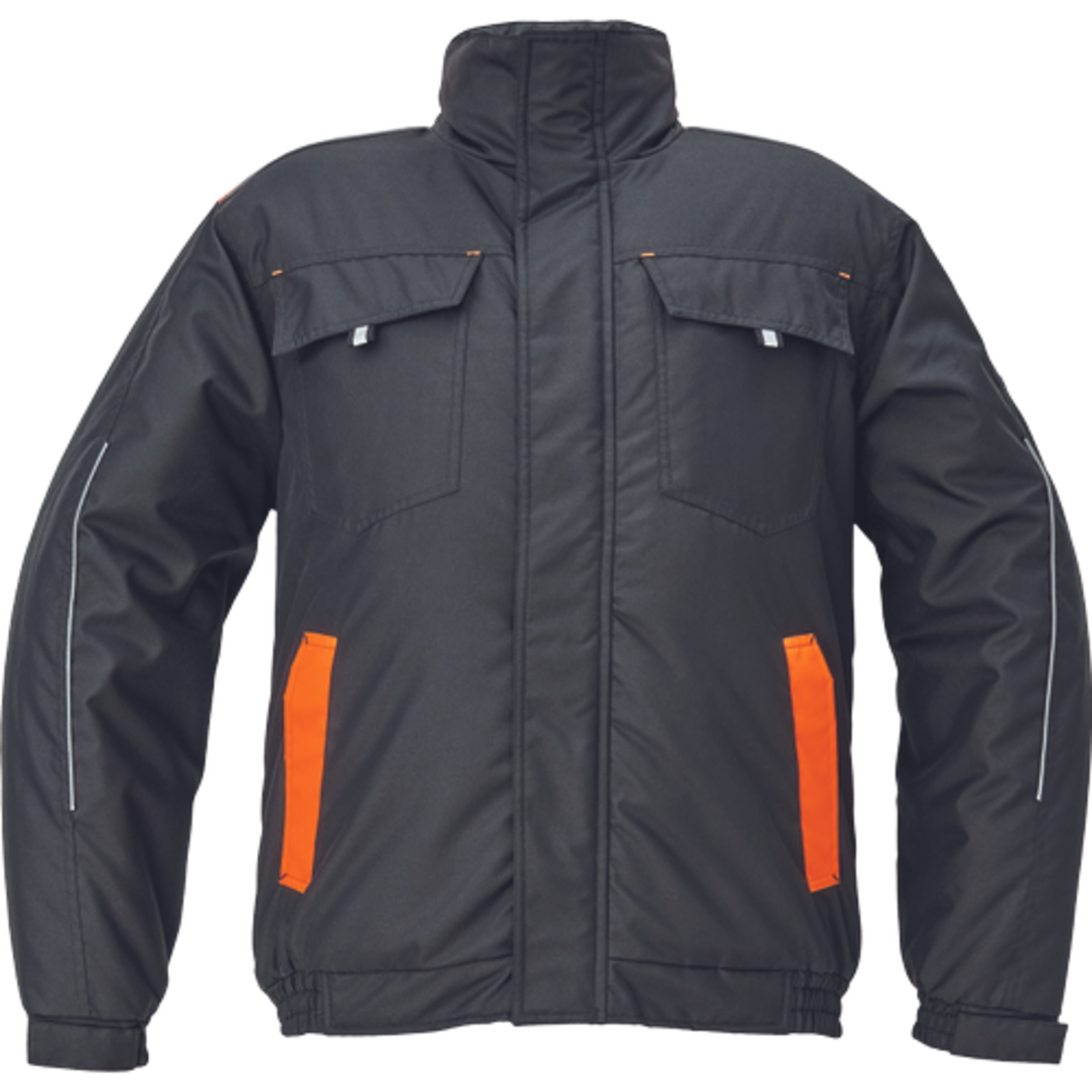 Pánska zimná bunda Cerva Max Vivo Pilot - veľkosť: L, farba: čierna/oranžová