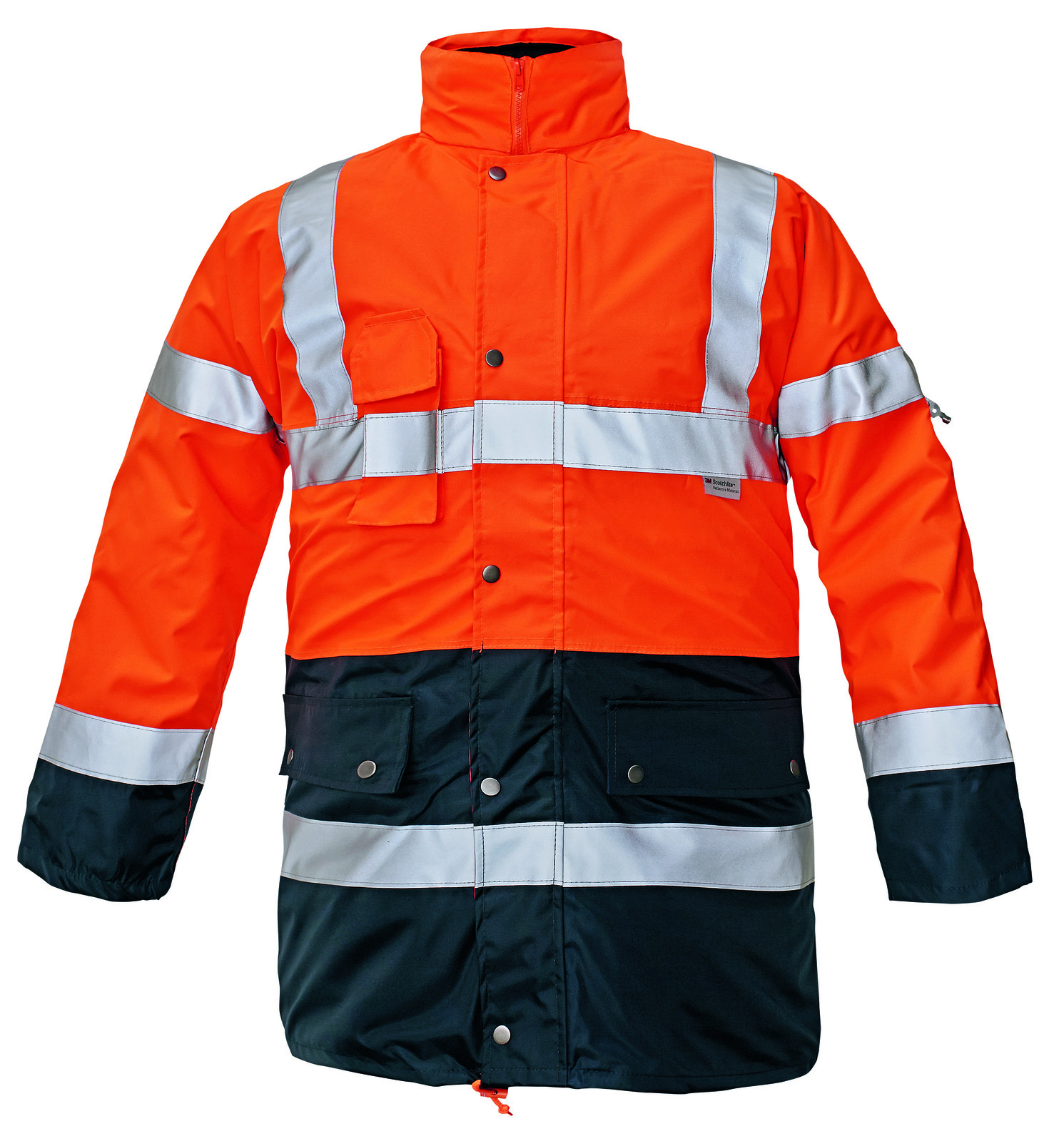 Zimná nepremokavá bunda Biroad 3v1 reflexná - veľkosť: 3XL, farba: oranžová