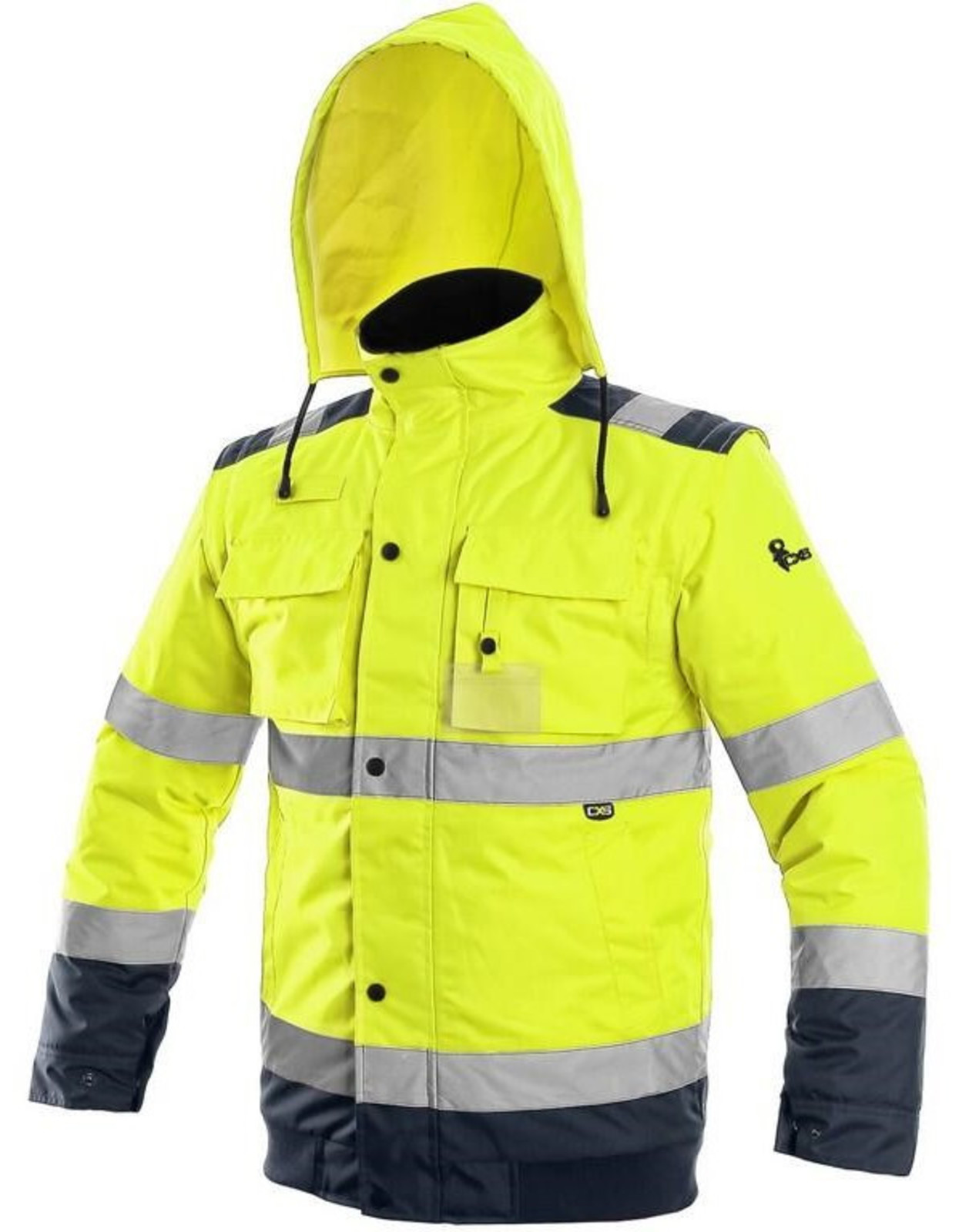 Zimná reflexná bunda CXS Luton 2v1 - veľkosť: XXL, farba: žltá/navy