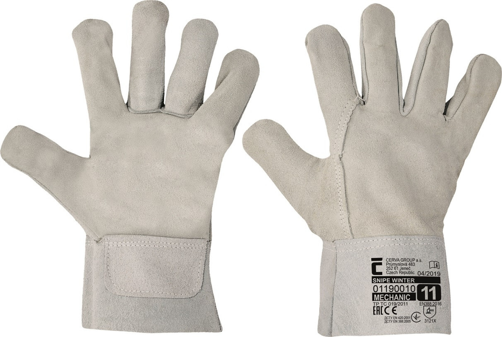 Zimné kožené pracovné rukavice Snipe - veľkosť: 11/XXL