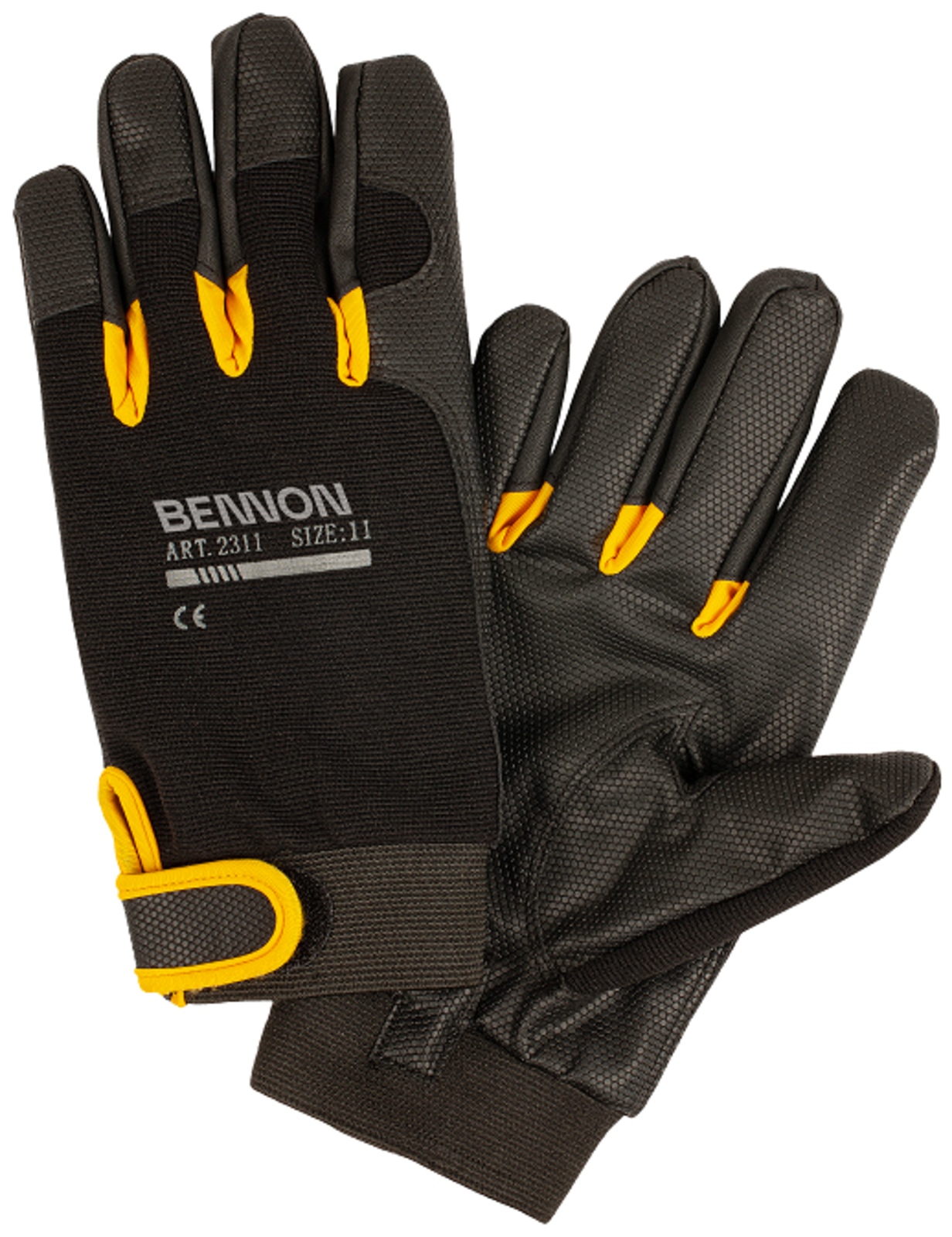 Zimné odolné rukavice Bennon Kalytos WTR - veľkosť: L, farba: čierna/žltá