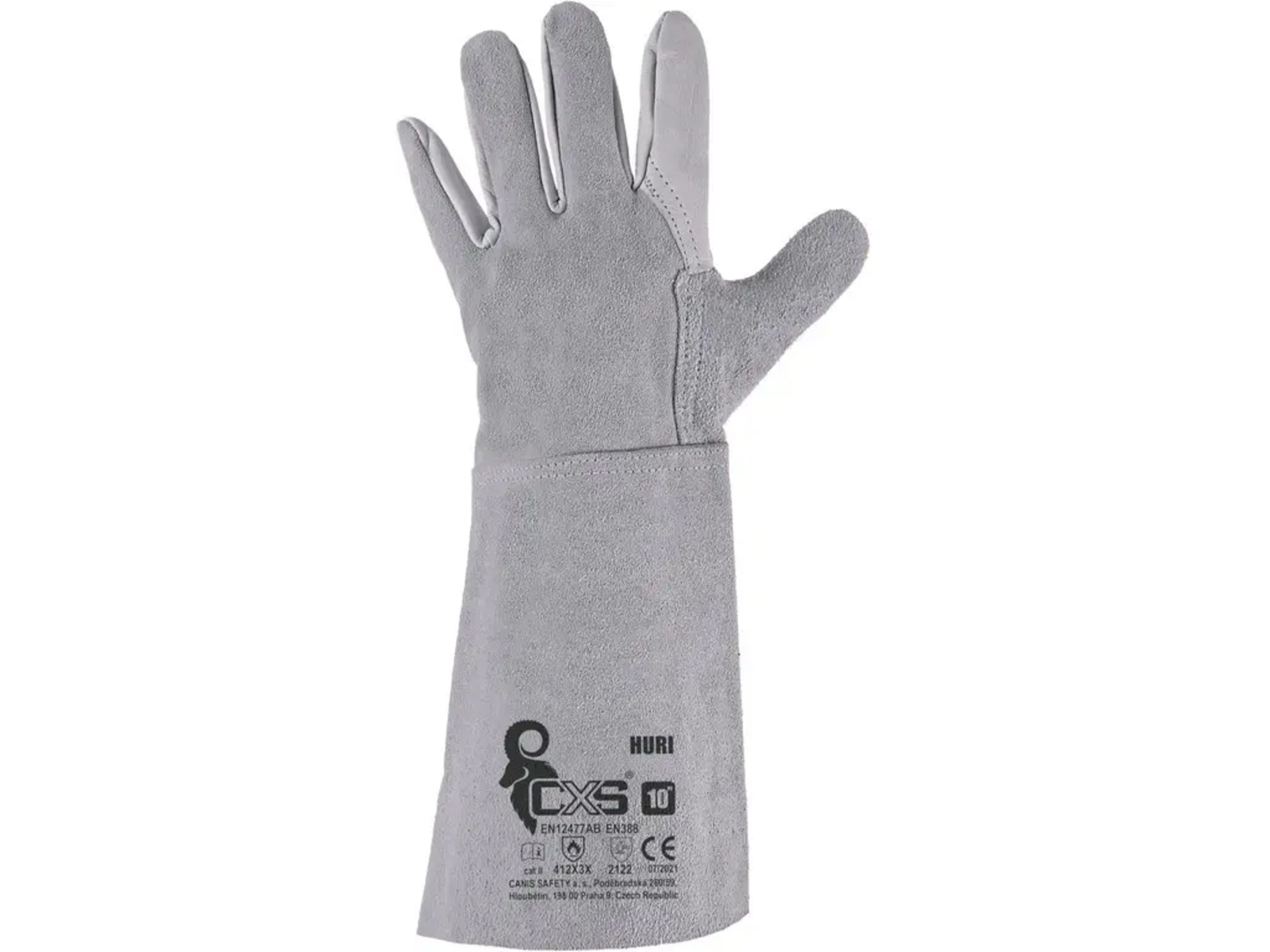 Zváračské rukavice CXS Huri - veľkosť: 10/XL, farba: sivá