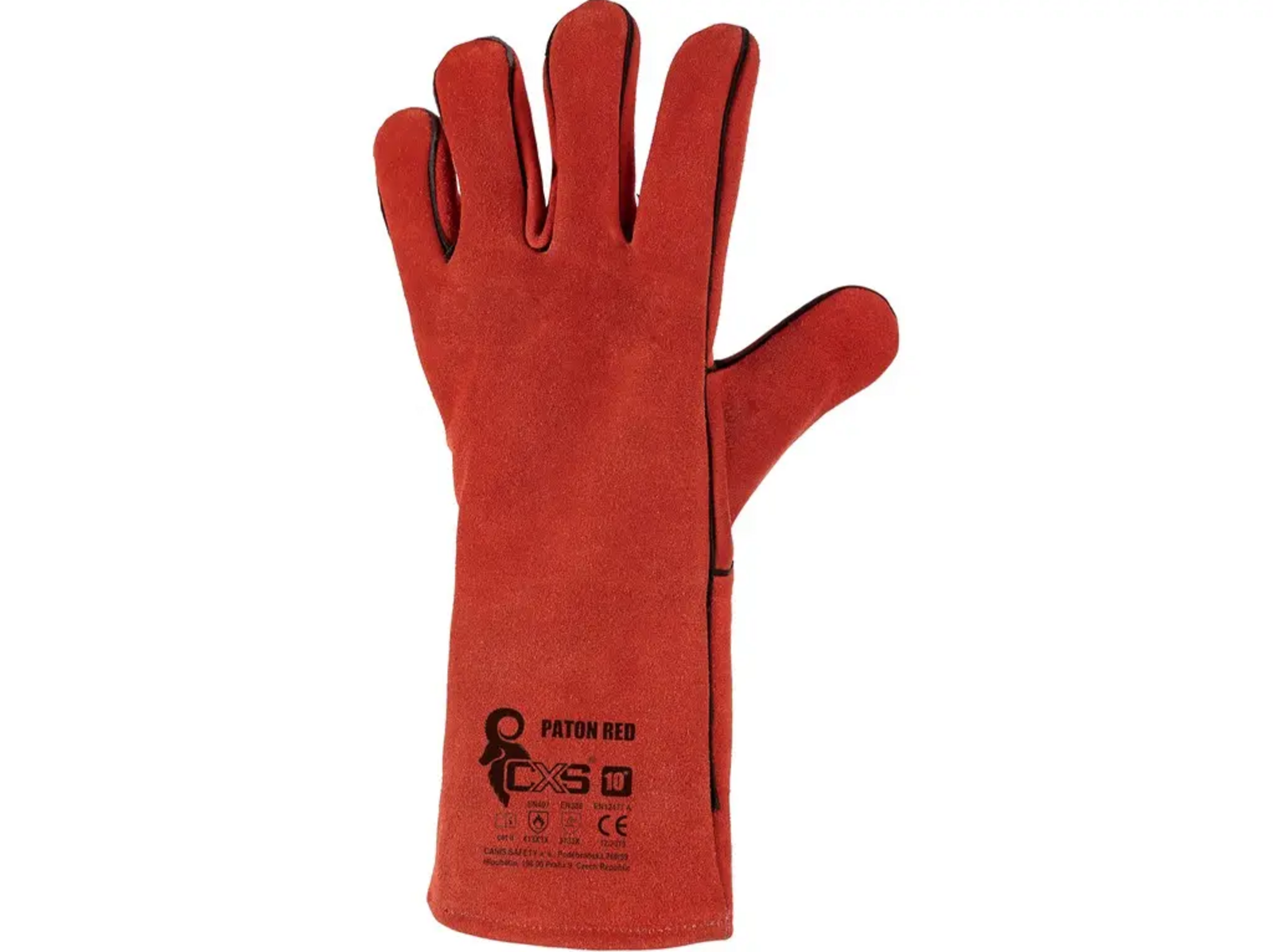 Zváračské rukavice CXS Paton Red - veľkosť: 10/XL, farba: červená