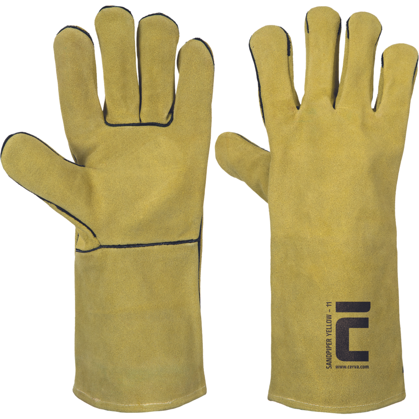 Zváračské rukavice Sandpiper kožené - veľkosť: 11/XXL, farba: žltá