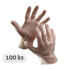 Jednorazové vinylové rukavice Rail púdrované 100 ks