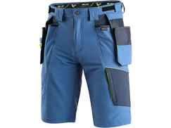 Strečové montérkové šortky CXS Naos s reflexnými doplnkami