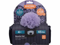 Extol Light čiapka s čelovým svetlom LED 4x45lm, USB nabíjanie, s brmbolcom