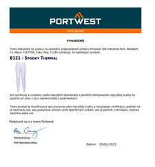 Pánske termo spodky Portwest Thermal B121