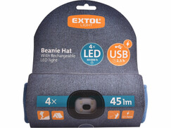Extol Light čiapka s čelovým svetlom LED 4x45lm, USB nabíjanie