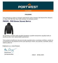 Pánska zateplená bunda Portwest PW3 Square Baffle PW329
